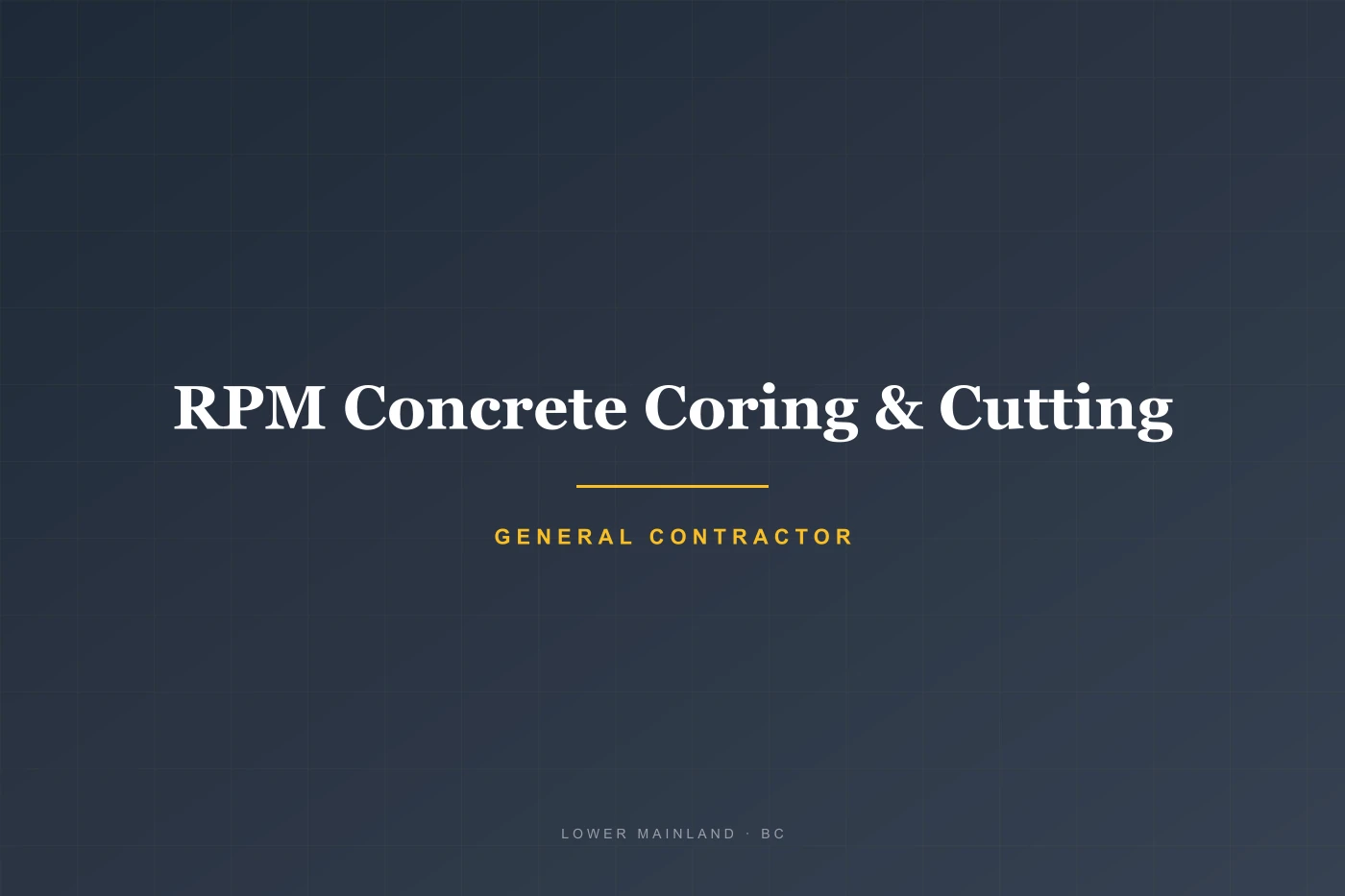 RPM Concrete Coring & Cutting